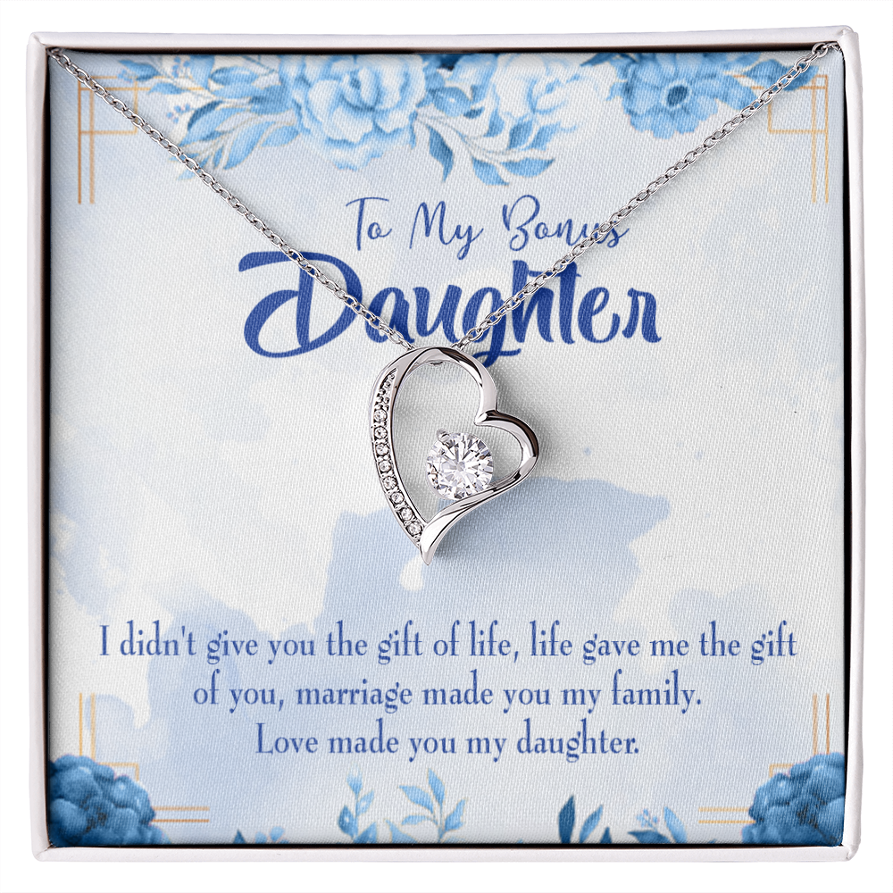 To My Daughter Bonus Daughter Forever Necklace w Message Card-Express Your Love Gifts