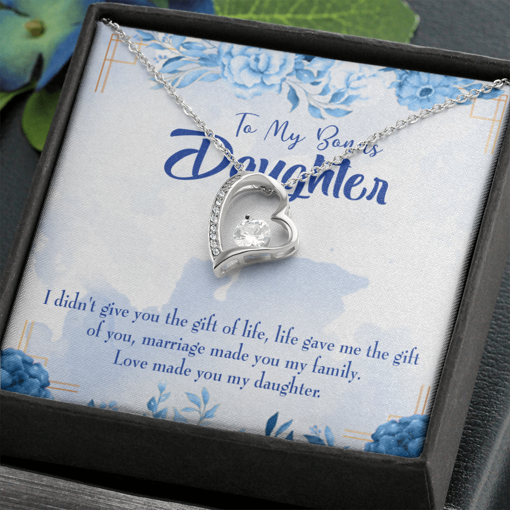 To My Daughter Bonus Daughter Forever Necklace w Message Card-Express Your Love Gifts