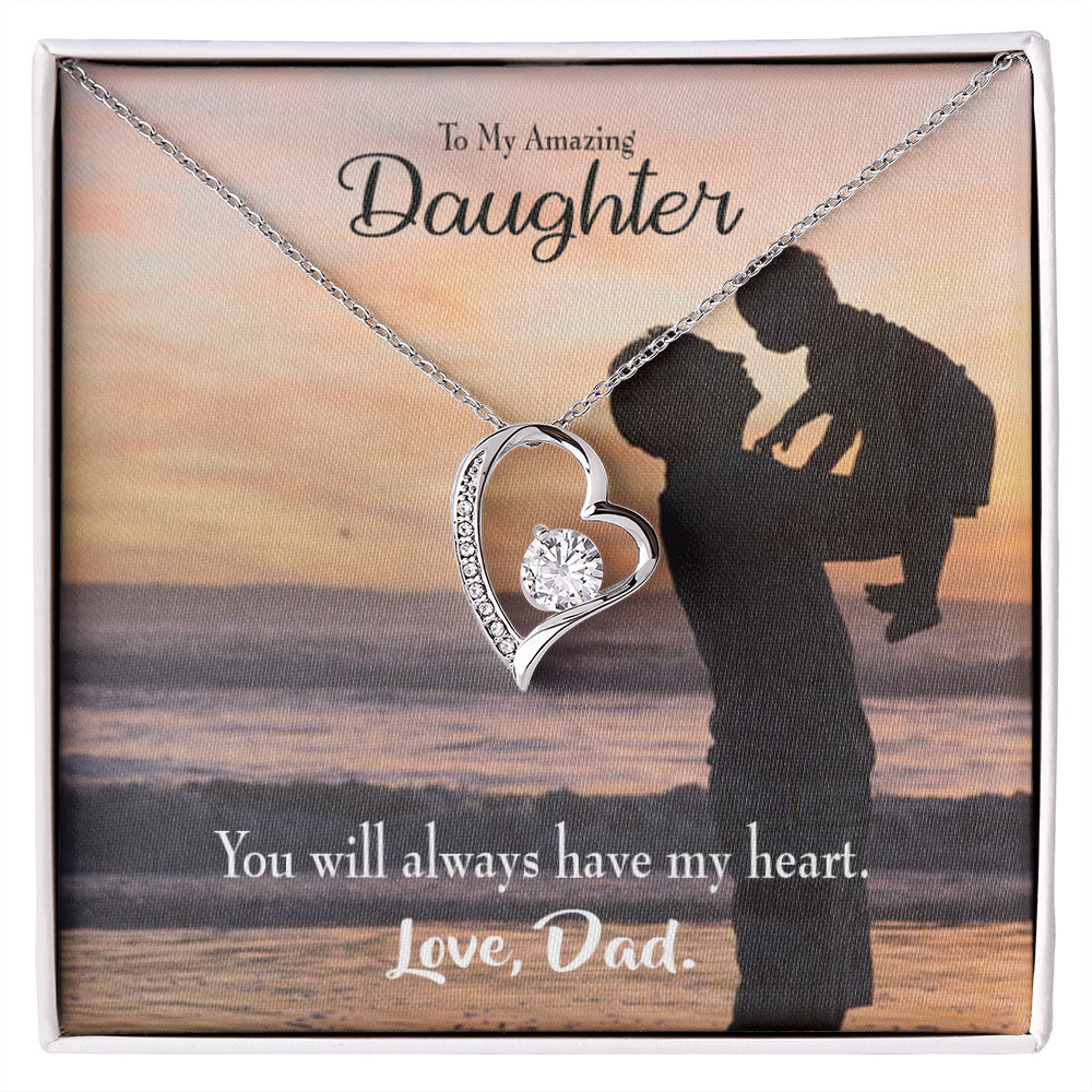 To My Daughter Dad's Amazing Daughter Forever Necklace w Message Card-Express Your Love Gifts