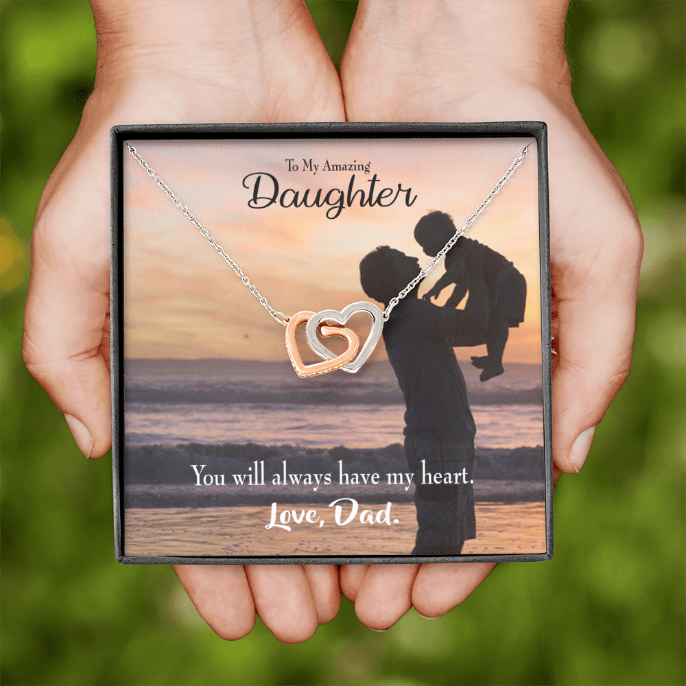 To My Daughter Dad's Amazing Daughter Inseparable Necklace-Express Your Love Gifts