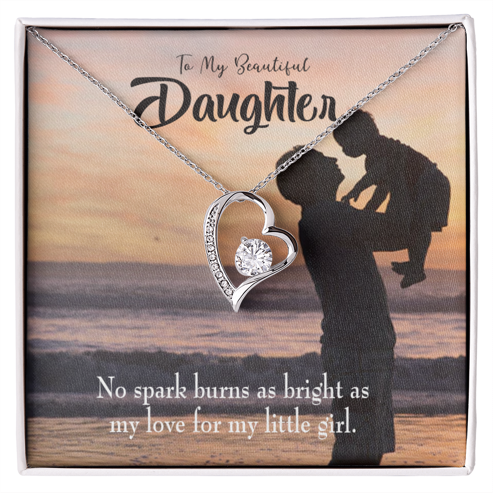 To My Daughter Dad's Bright Love Forever Necklace w Message Card-Express Your Love Gifts