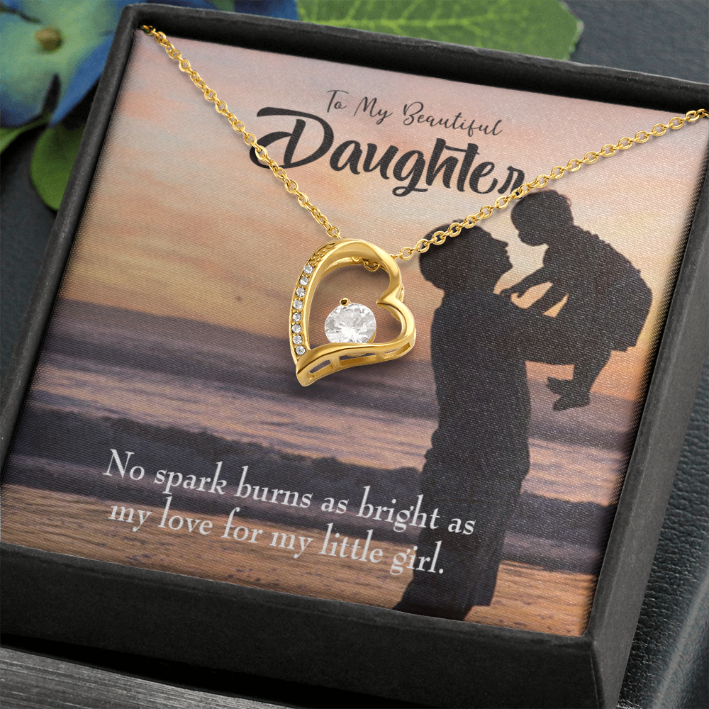 To My Daughter Dad's Bright Love Forever Necklace w Message Card-Express Your Love Gifts