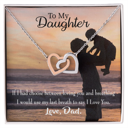 To My Daughter Dad's Last Breath Inseparable Necklace-Express Your Love Gifts