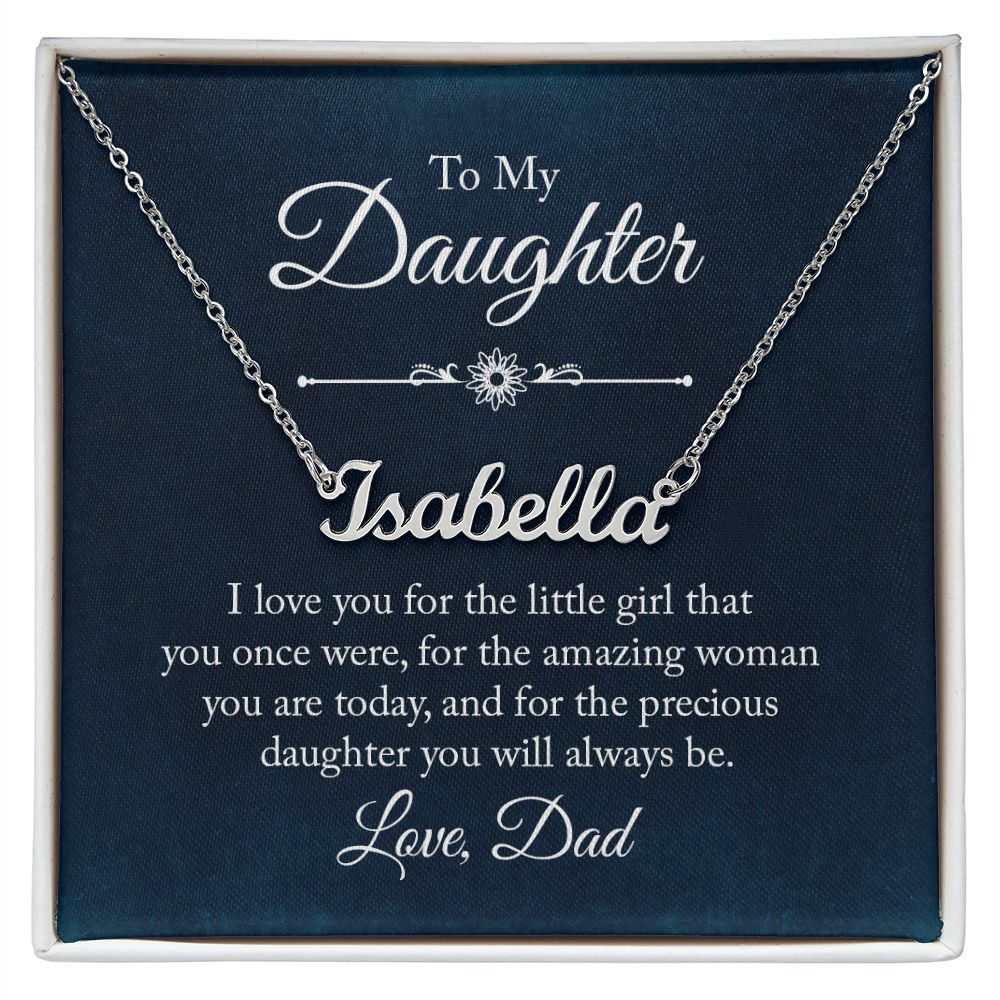 To My Daughter Dad's Little Girl Custom Name Necklace-Express Your Love Gifts
