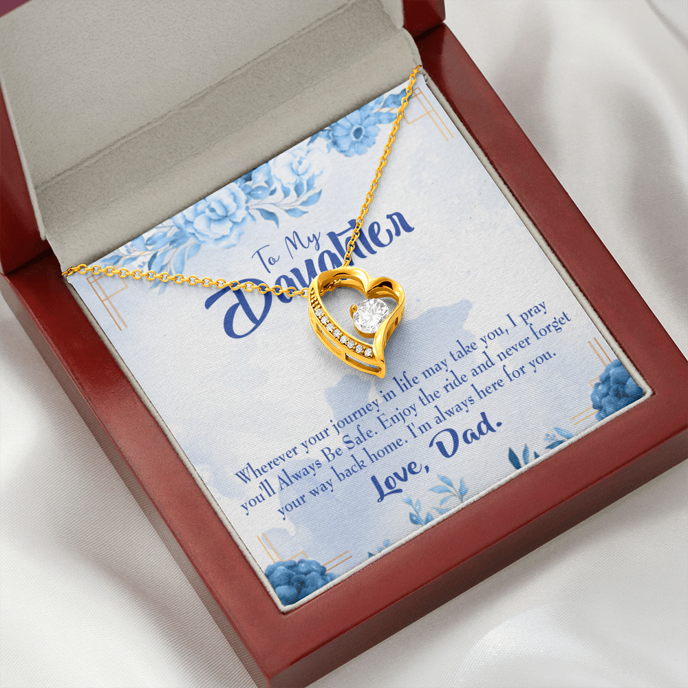 To My Daughter Dad's Prayer to Daughter Forever Necklace w Message Card-Express Your Love Gifts