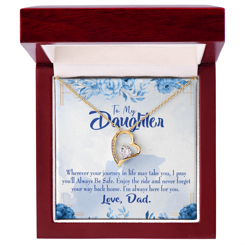 To My Daughter Dad's Prayer to Daughter Forever Necklace w Message Card-Express Your Love Gifts