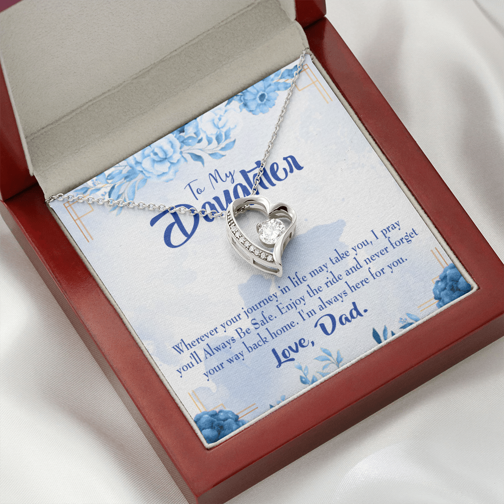 To My Daughter Dad's Prayer to Daughter Forever Necklace w Message Card-Express Your Love Gifts