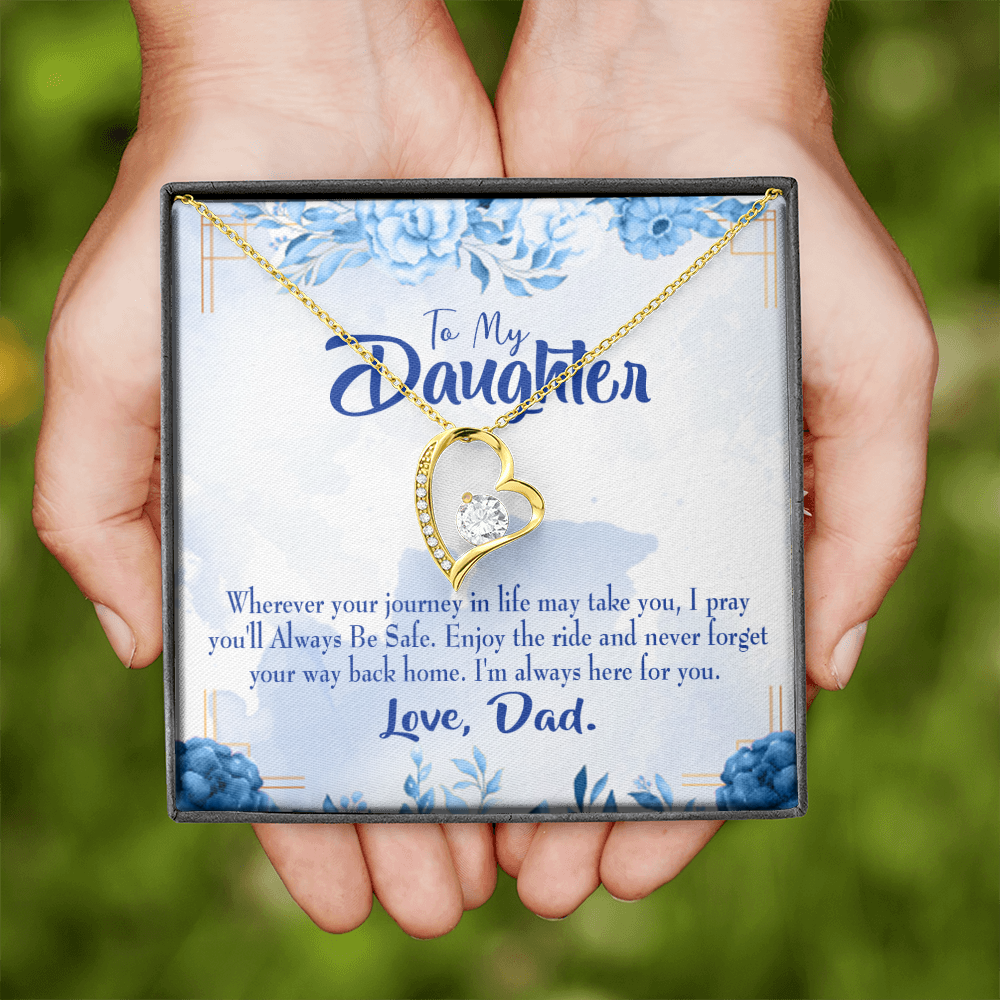 To My Daughter Dad's Prayer to Daughter Forever Necklace w Message Card-Express Your Love Gifts