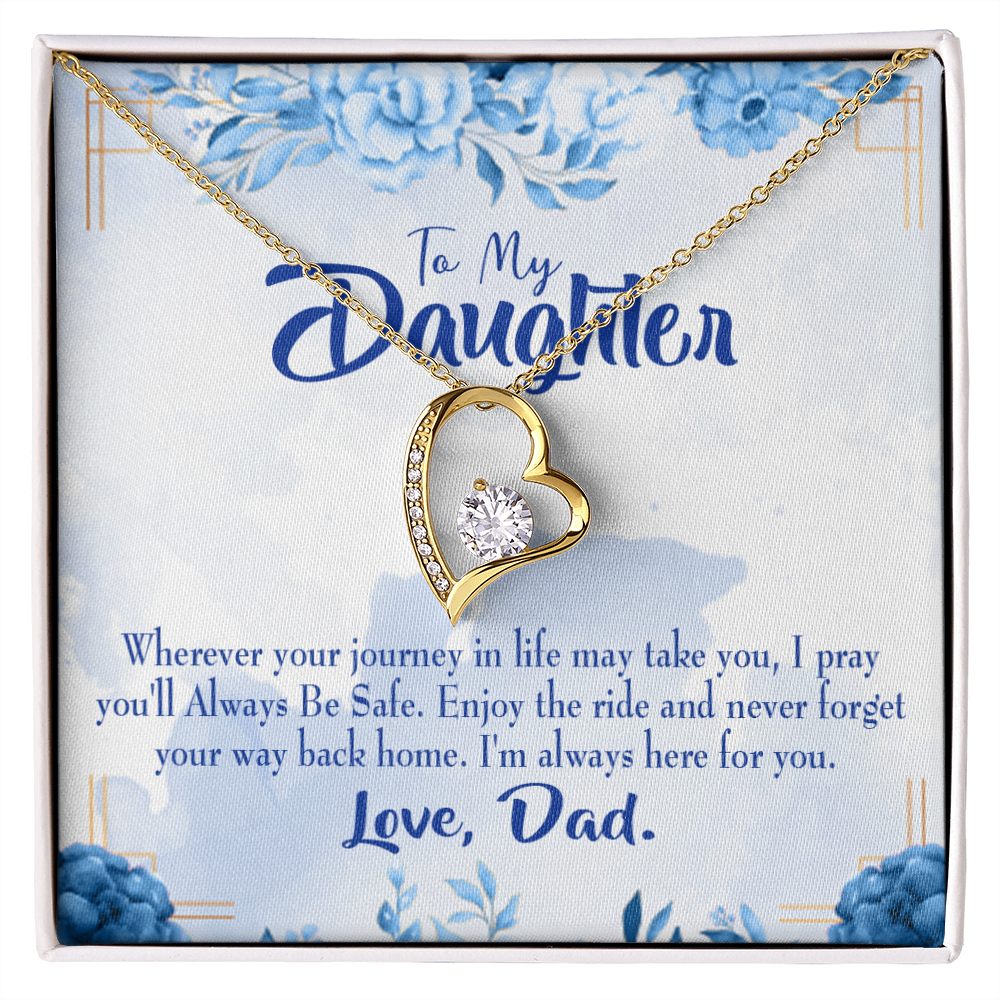 To My Daughter Dad's Prayer to Daughter Forever Necklace w Message Card-Express Your Love Gifts