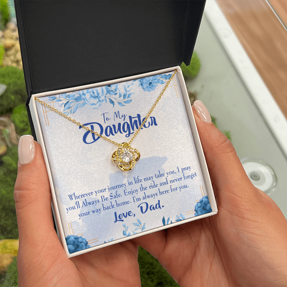 To My Daughter Dad's Prayer to Daughter Infinity Knot Necklace Message Card-Express Your Love Gifts