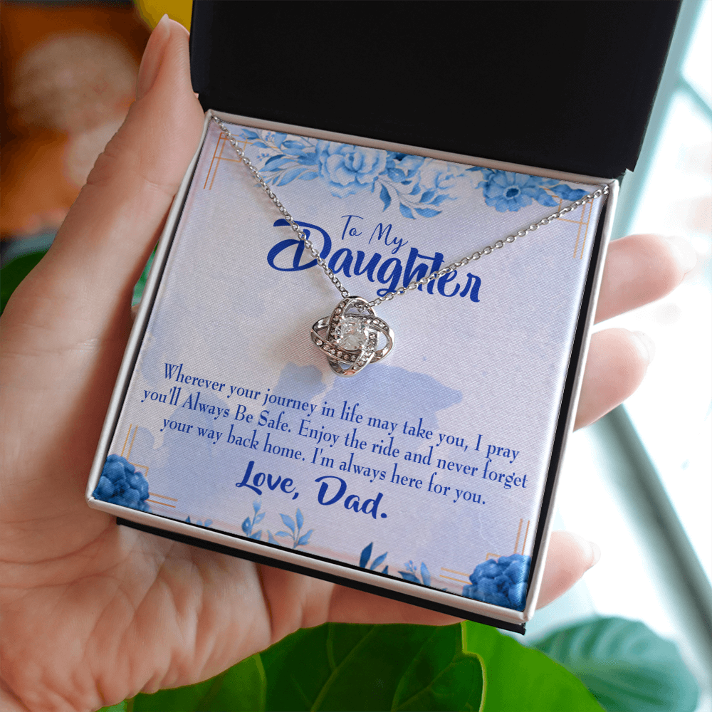 To My Daughter Dad's Prayer to Daughter Infinity Knot Necklace Message Card-Express Your Love Gifts