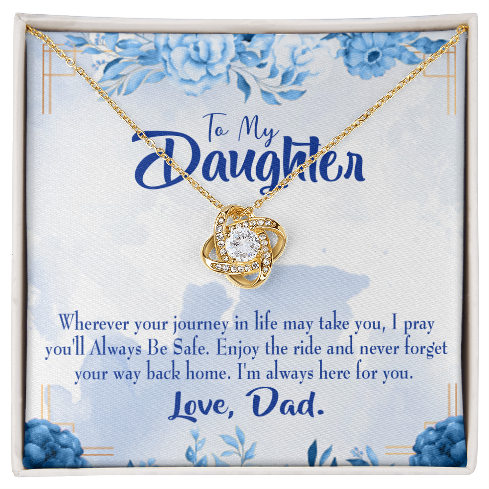 To My Daughter Dad's Prayer to Daughter Infinity Knot Necklace Message Card-Express Your Love Gifts