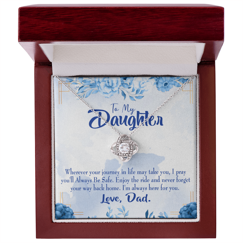 To My Daughter Dad's Prayer to Daughter Infinity Knot Necklace Message Card-Express Your Love Gifts