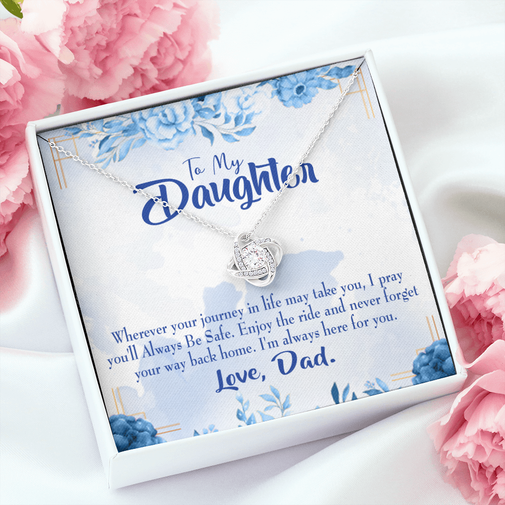 To My Daughter Dad's Prayer to Daughter Infinity Knot Necklace Message Card-Express Your Love Gifts