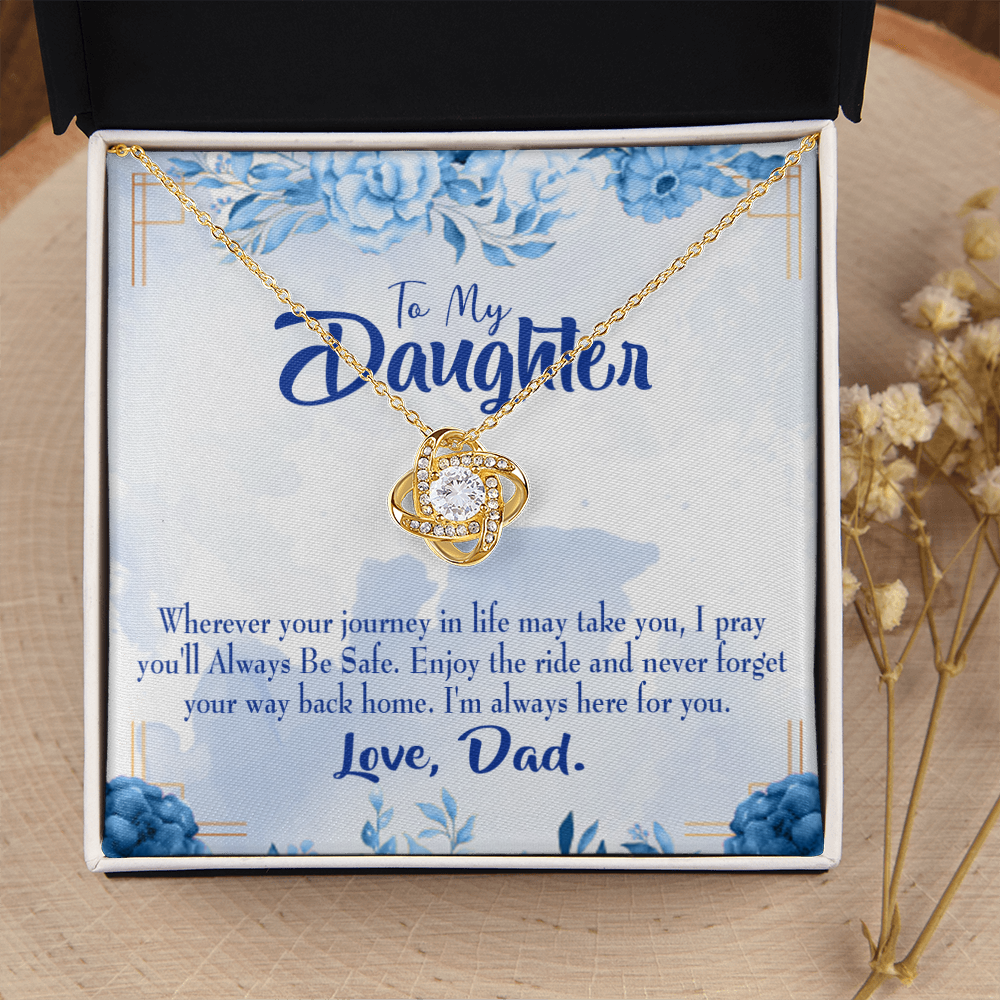 To My Daughter Dad's Prayer to Daughter Infinity Knot Necklace Message Card-Express Your Love Gifts