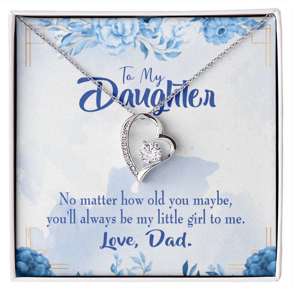 To My Daughter Daddy's Little Girl Forever Necklace w Message Card-Express Your Love Gifts