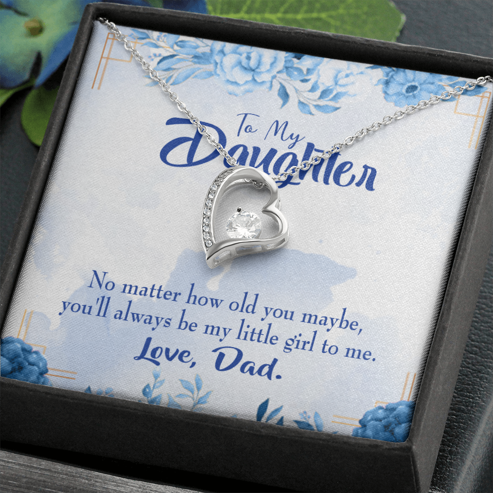 To My Daughter Daddy's Little Girl Forever Necklace w Message Card-Express Your Love Gifts