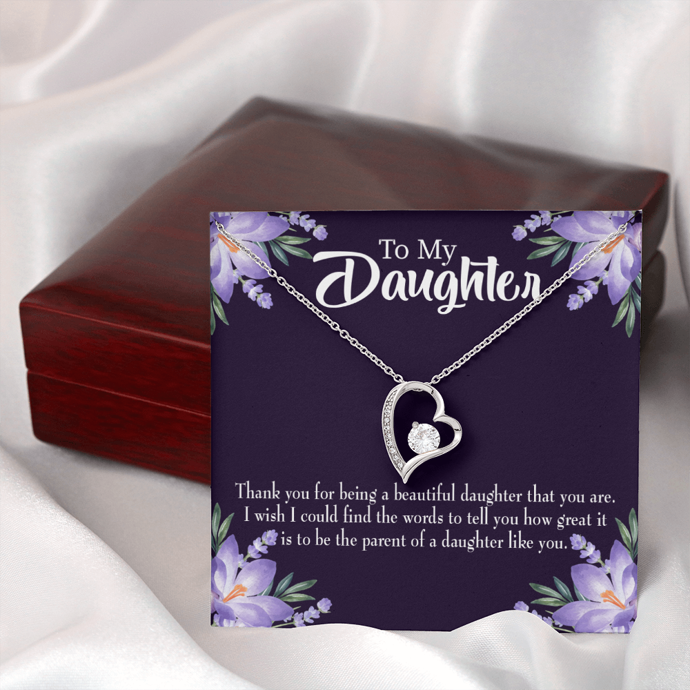 To My Daughter Daughter Like You Dark Forever Necklace w Message Card-Express Your Love Gifts
