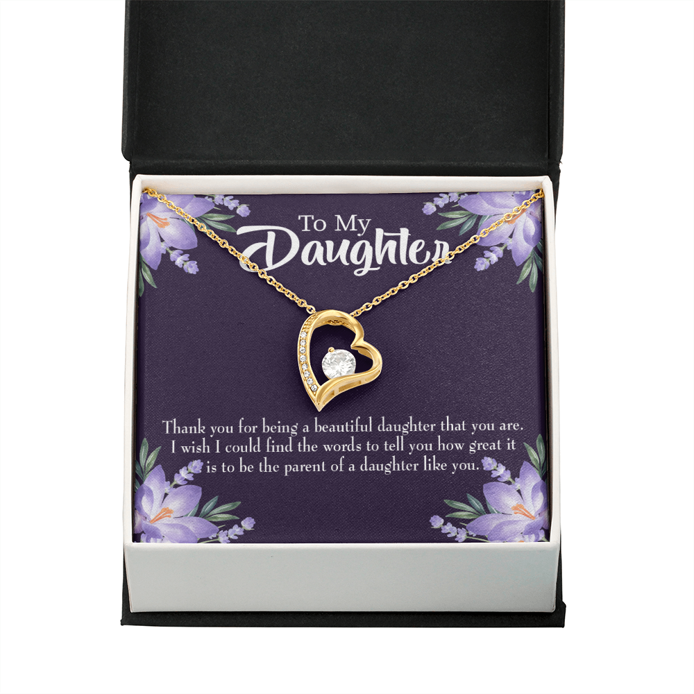 To My Daughter Daughter Like You Dark Forever Necklace w Message Card-Express Your Love Gifts