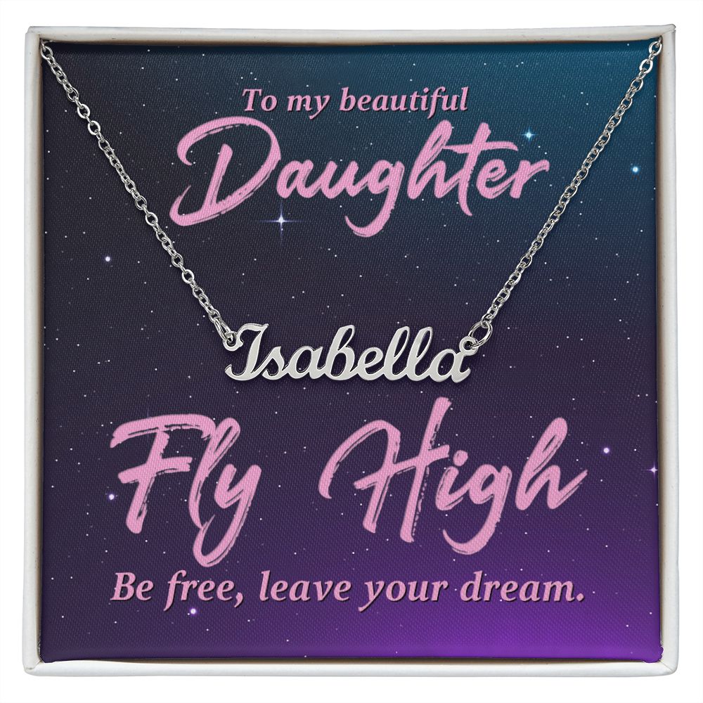 To My Daughter Fly High Custom Name Necklace-Express Your Love Gifts