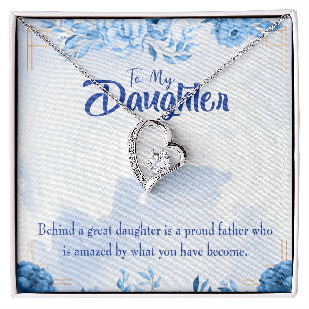 To My Daughter Great Daughter From Dad Forever Necklace w Message Card-Express Your Love Gifts