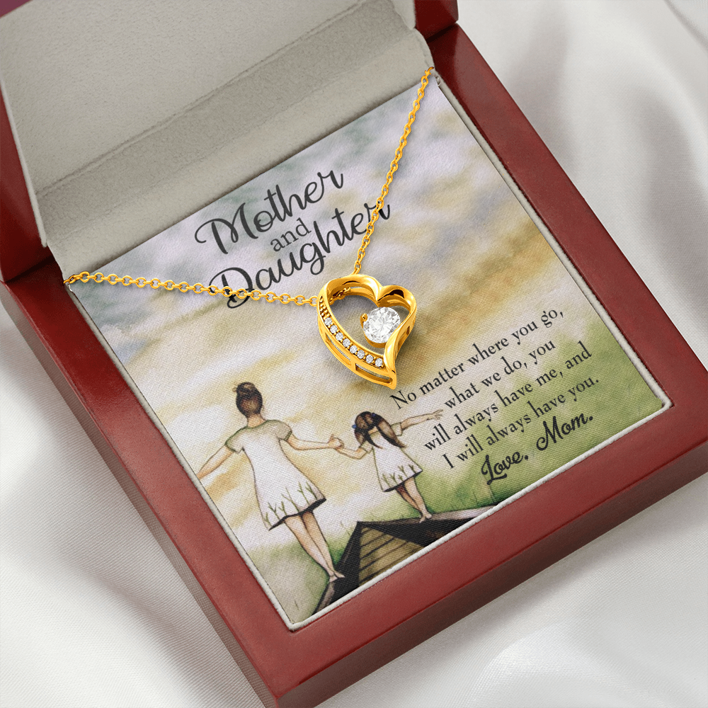 To My Daughter Have Each Other From Mom Forever Necklace w Message Card-Express Your Love Gifts