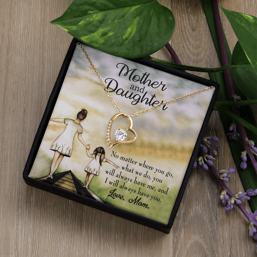 To My Daughter Have Each Other From Mom Forever Necklace w Message Card-Express Your Love Gifts