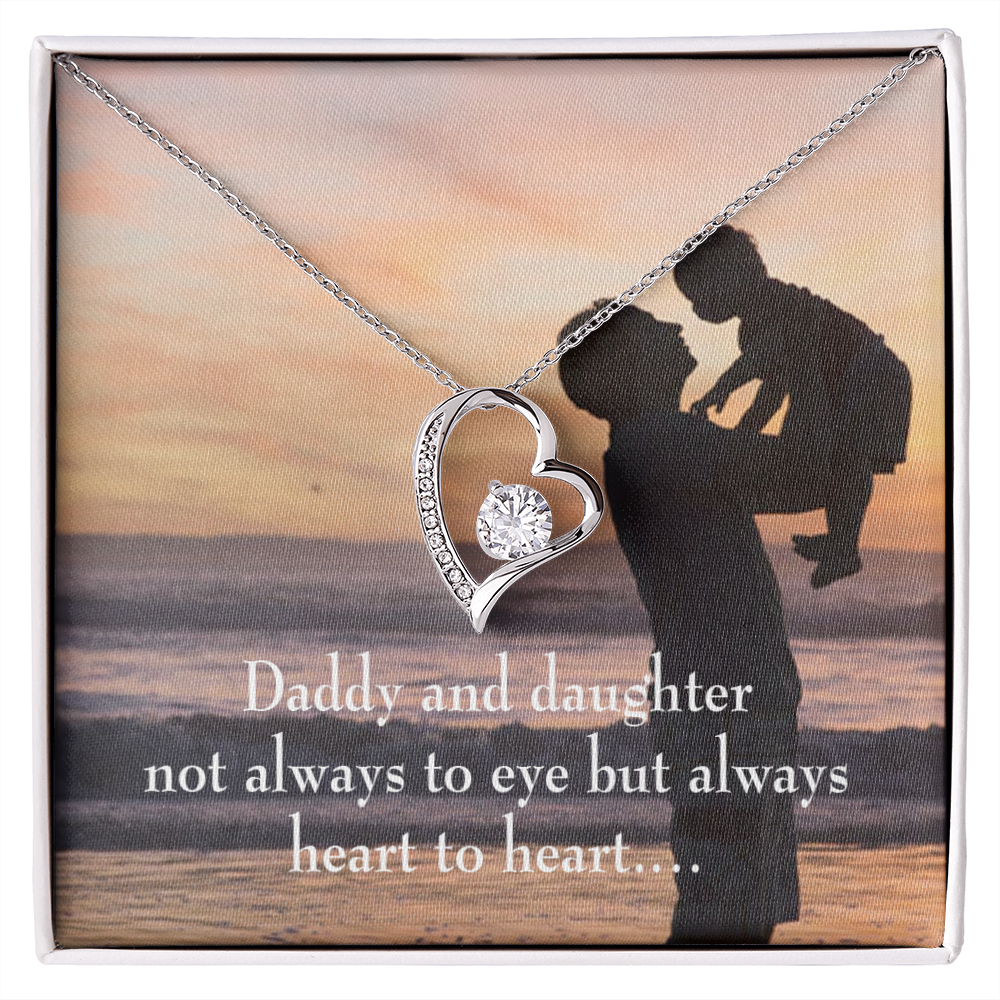 To My Daughter Heart to Heart From Dad Forever Necklace w Message Card-Express Your Love Gifts