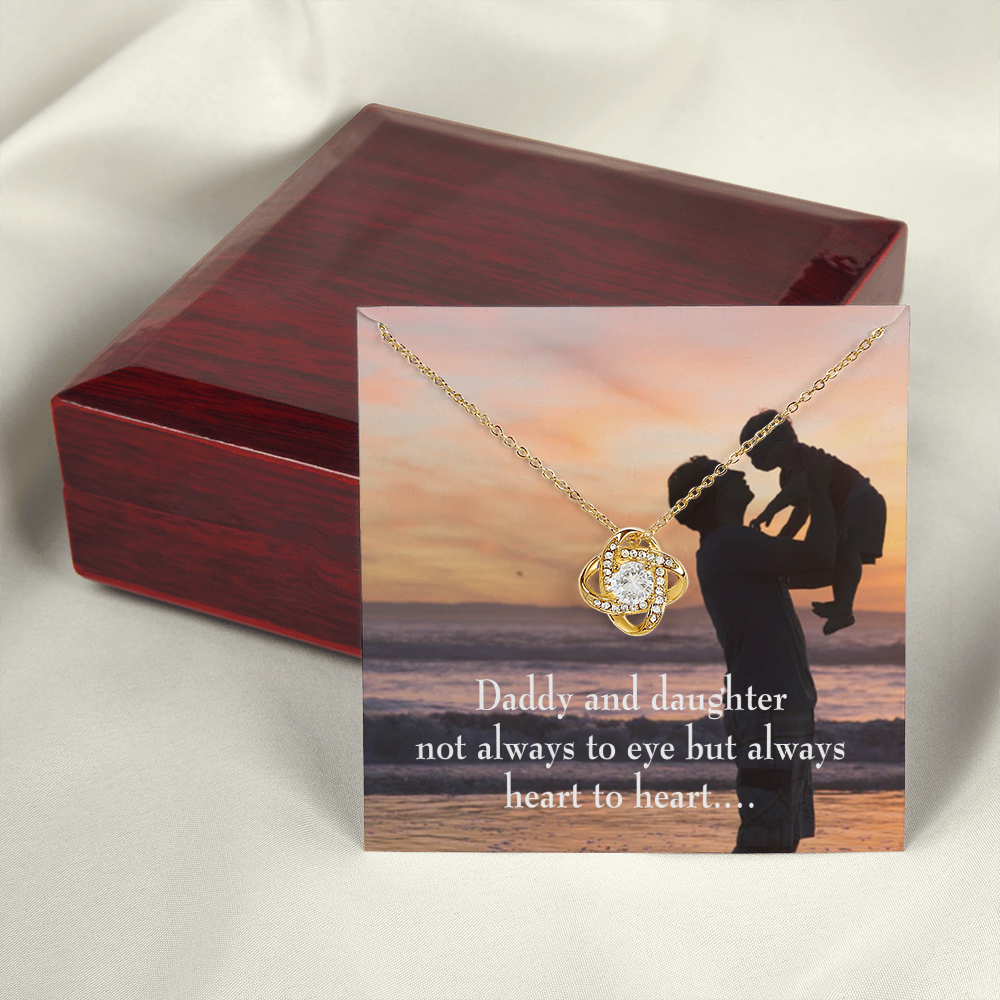 To My Daughter Heart to Heart From Dad Infinity Knot Necklace Message Card-Express Your Love Gifts