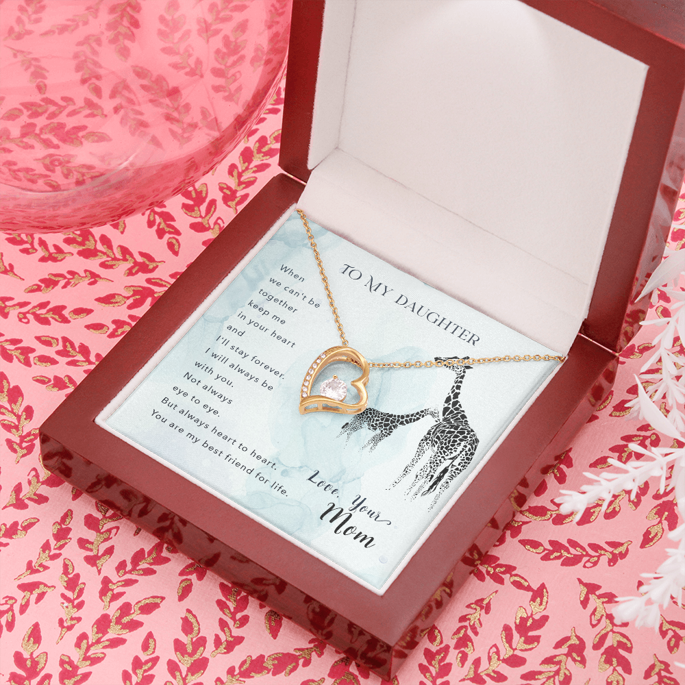 To My Daughter I'll Stay Forever From Mom Forever Necklace w Message Card-Express Your Love Gifts