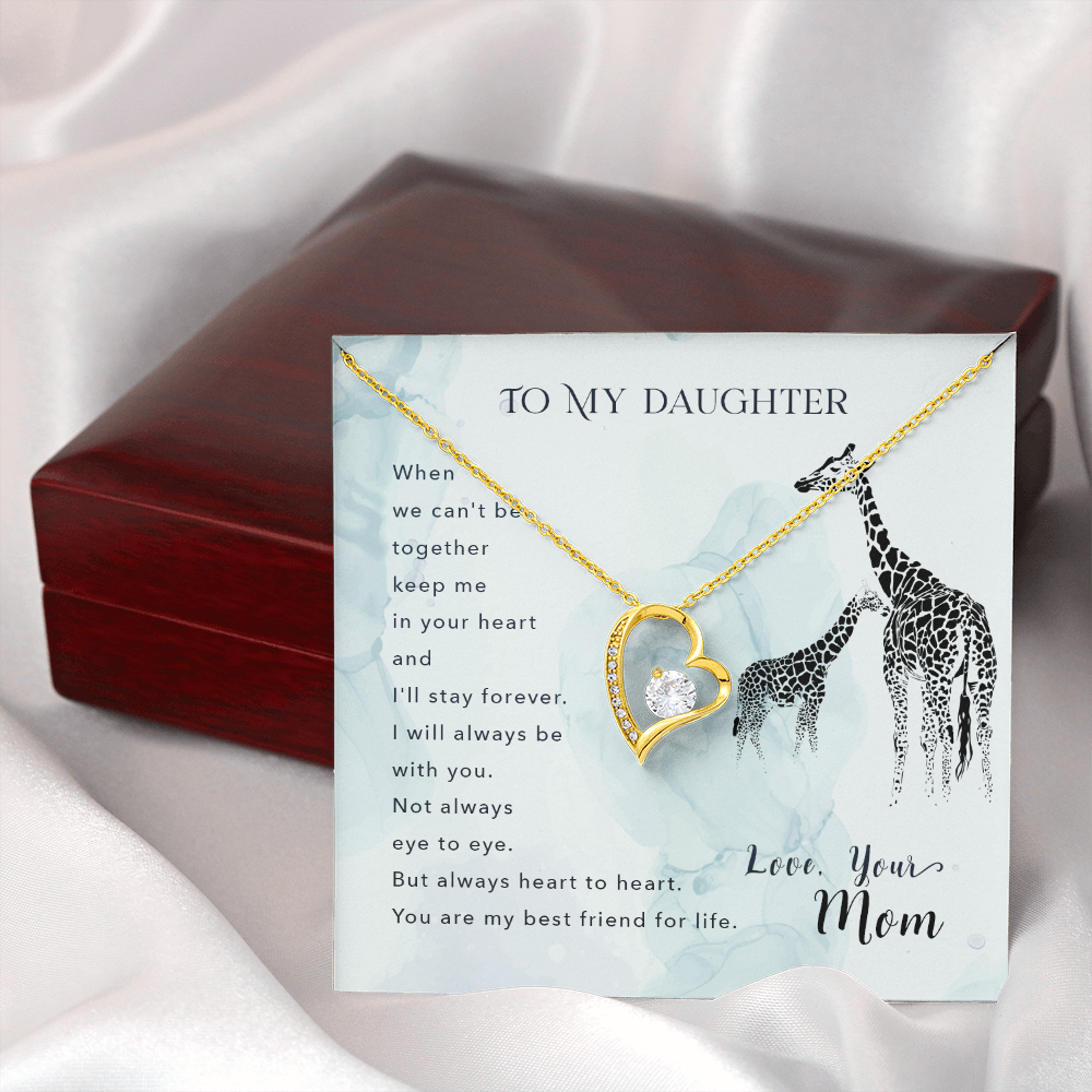 To My Daughter I'll Stay Forever From Mom Forever Necklace w Message Card-Express Your Love Gifts