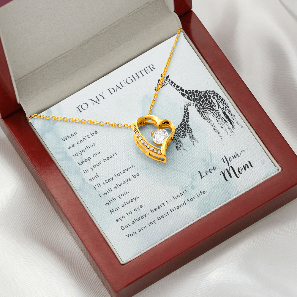 To My Daughter I'll Stay Forever From Mom Forever Necklace w Message Card-Express Your Love Gifts