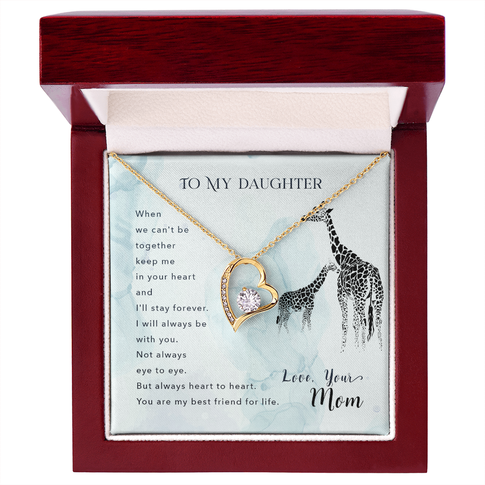 To My Daughter I'll Stay Forever From Mom Forever Necklace w Message Card-Express Your Love Gifts