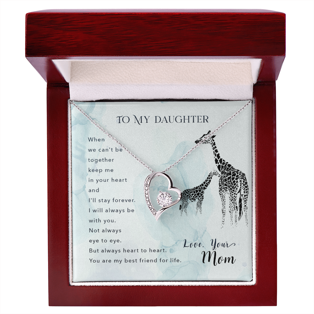 To My Daughter I'll Stay Forever From Mom Forever Necklace w Message Card-Express Your Love Gifts