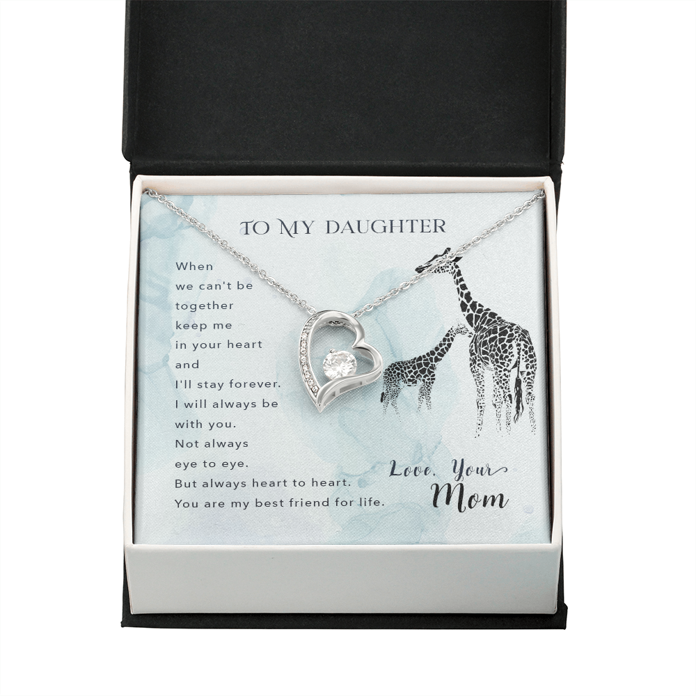 To My Daughter I'll Stay Forever From Mom Forever Necklace w Message Card-Express Your Love Gifts