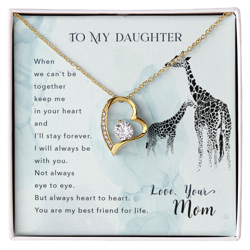 To My Daughter I'll Stay Forever From Mom Forever Necklace w Message Card-Express Your Love Gifts