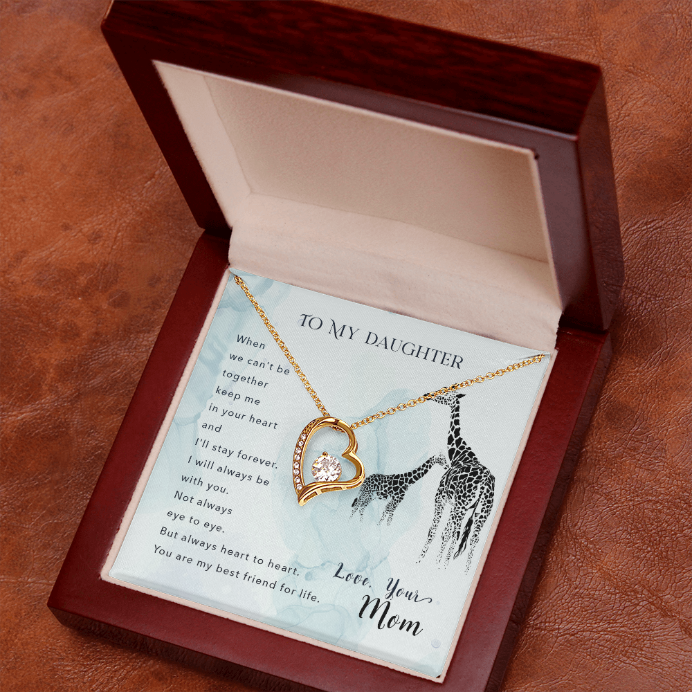 To My Daughter I'll Stay Forever From Mom Forever Necklace w Message Card-Express Your Love Gifts