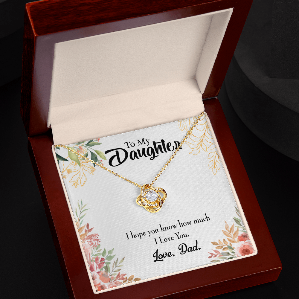 To My Daughter I Love You From Dad Infinity Knot Necklace Message Card-Express Your Love Gifts