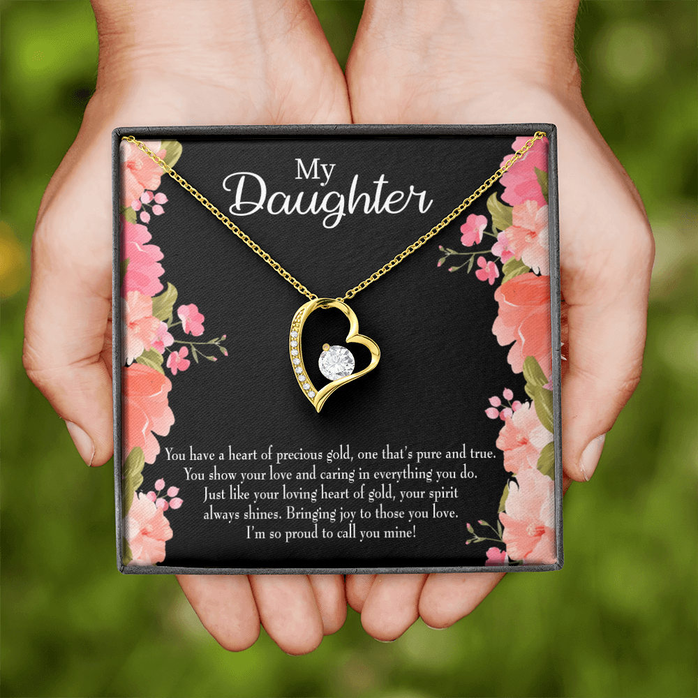 To My Daughter I’m so Proud to Call You Mine! Forever Necklace w Message Card-Express Your Love Gifts