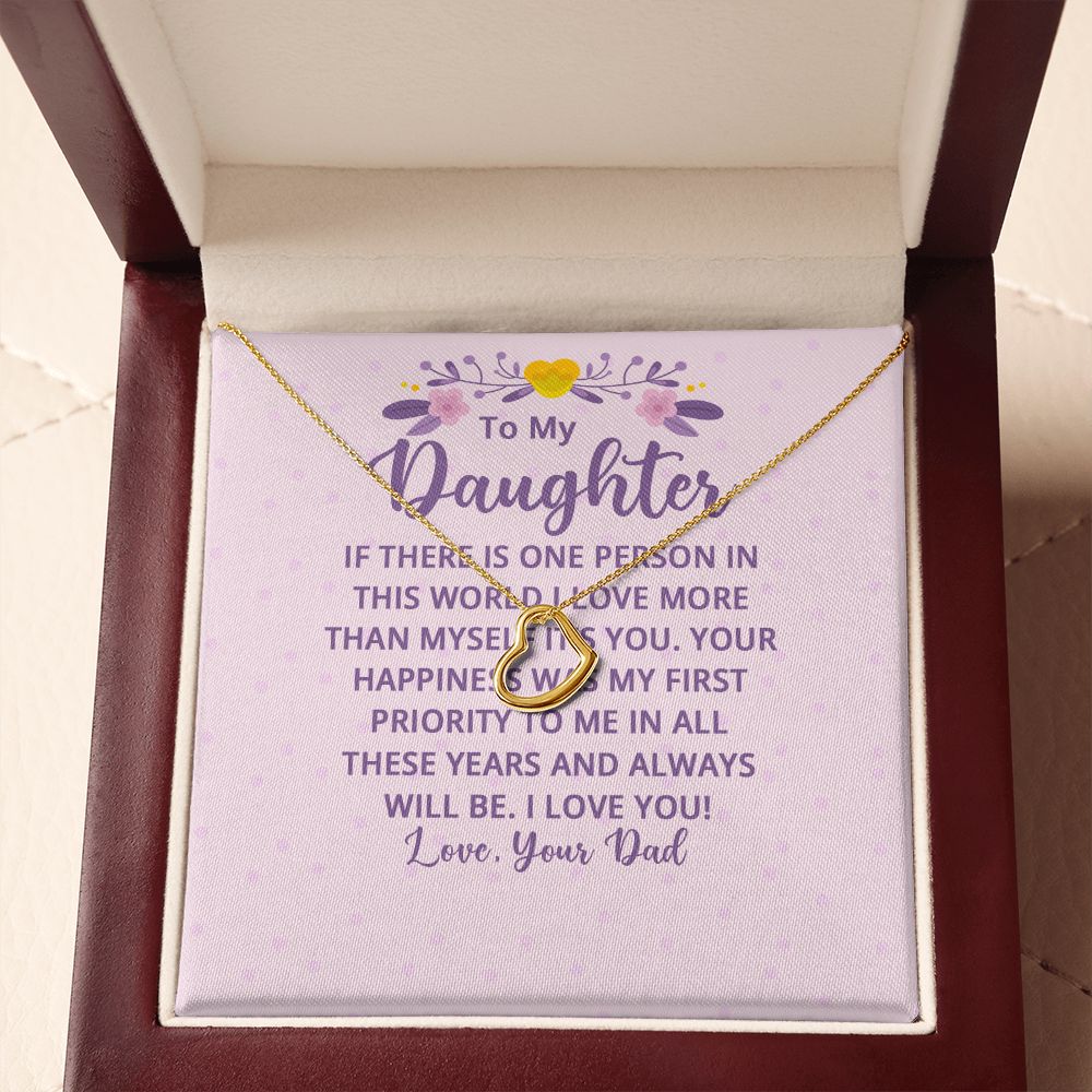 To My Daughter If There is One Person in This World Delicate Heart Necklace-Express Your Love Gifts