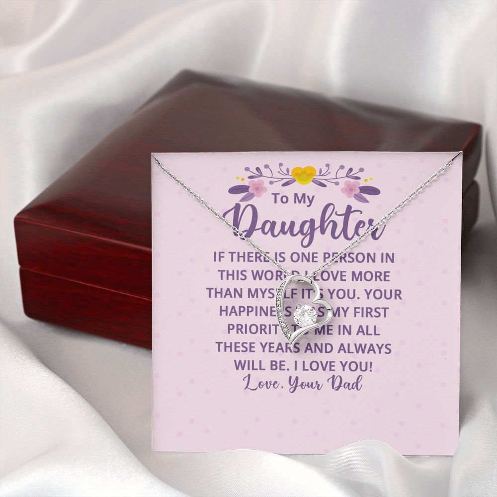 To My Daughter If There is One Person in This World Forever Necklace w Message Card-Express Your Love Gifts