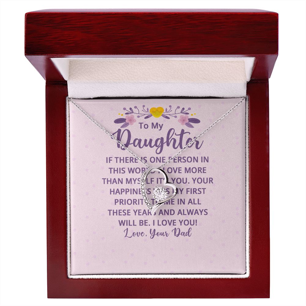 To My Daughter If There is One Person in This World Forever Necklace w Message Card-Express Your Love Gifts