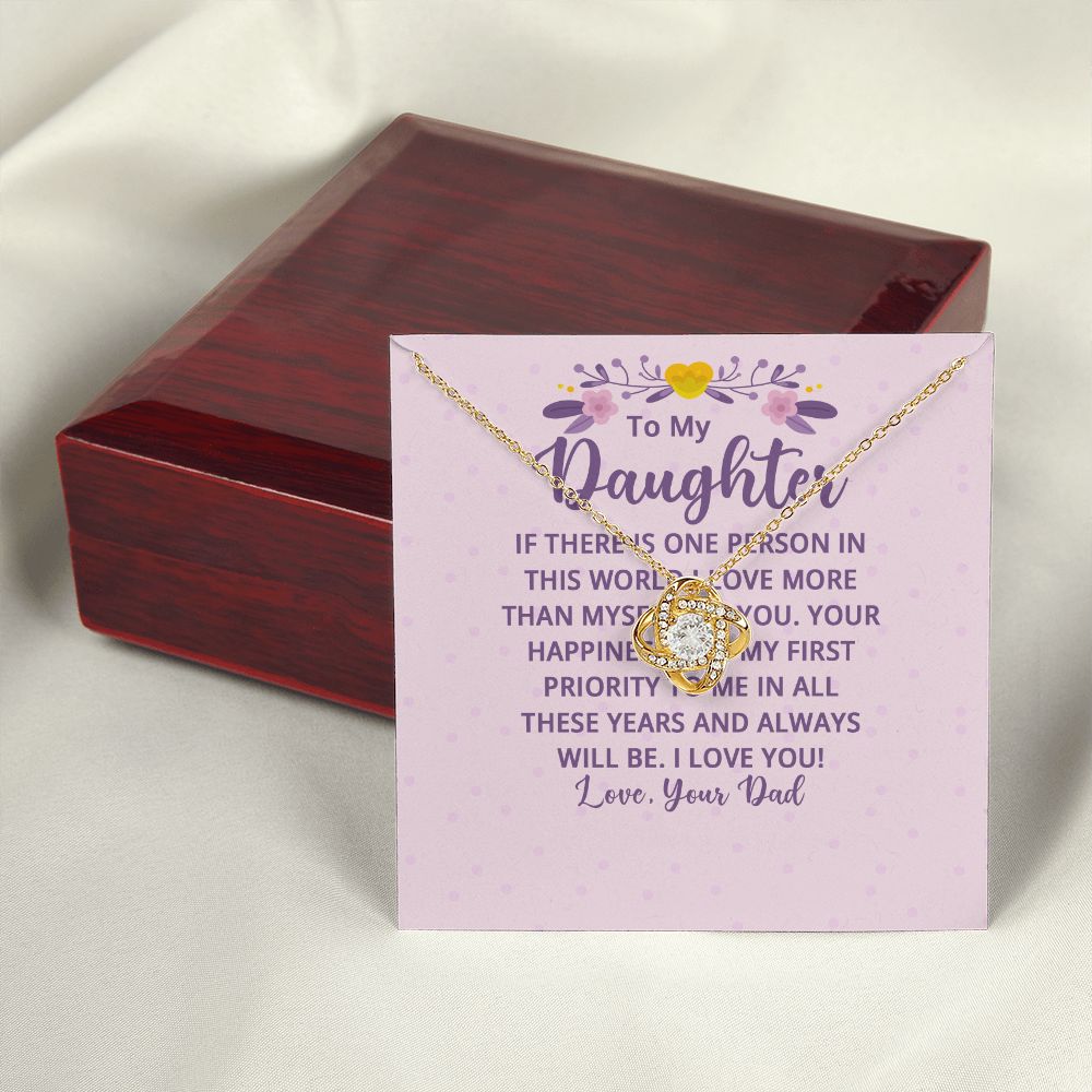 To My Daughter If There is One Person in This World Infinity Knot Necklace Message Card-Express Your Love Gifts