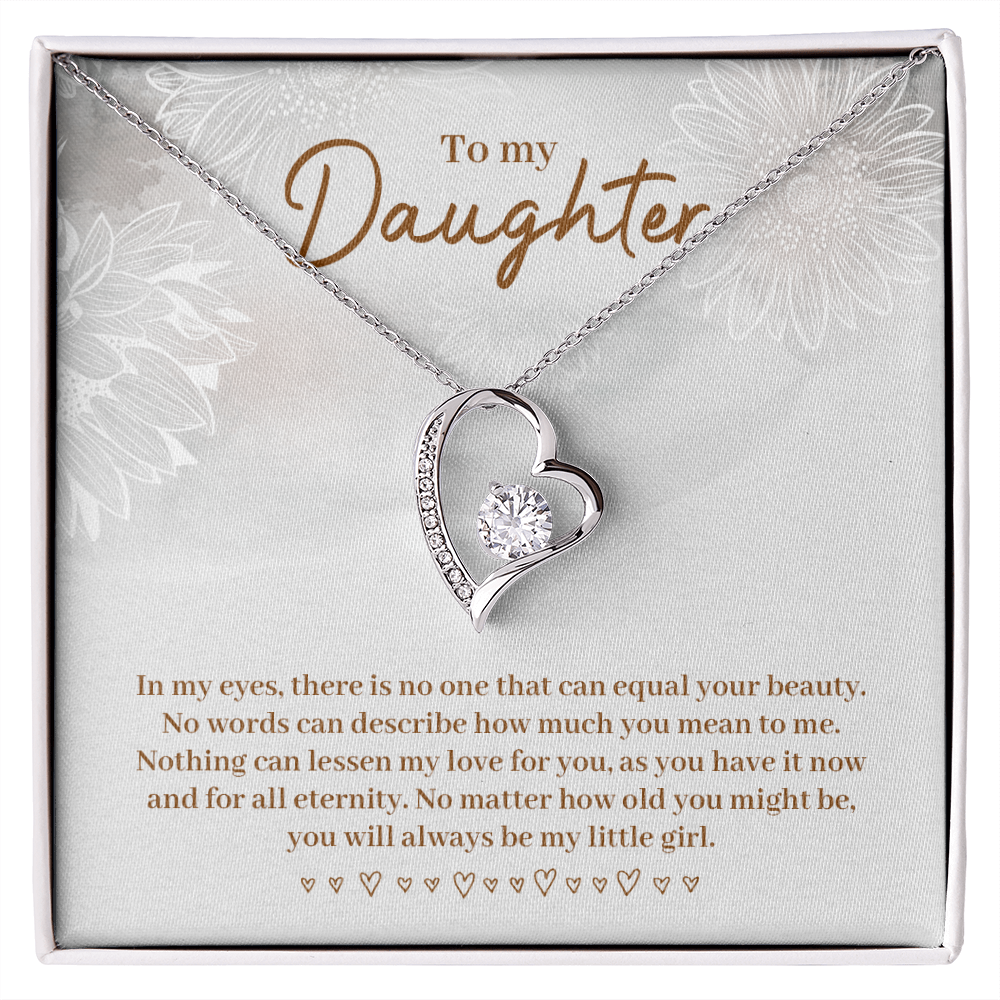 To My Daughter In My Eyes There is No One Simple Forever Necklace w Message Card-Express Your Love Gifts