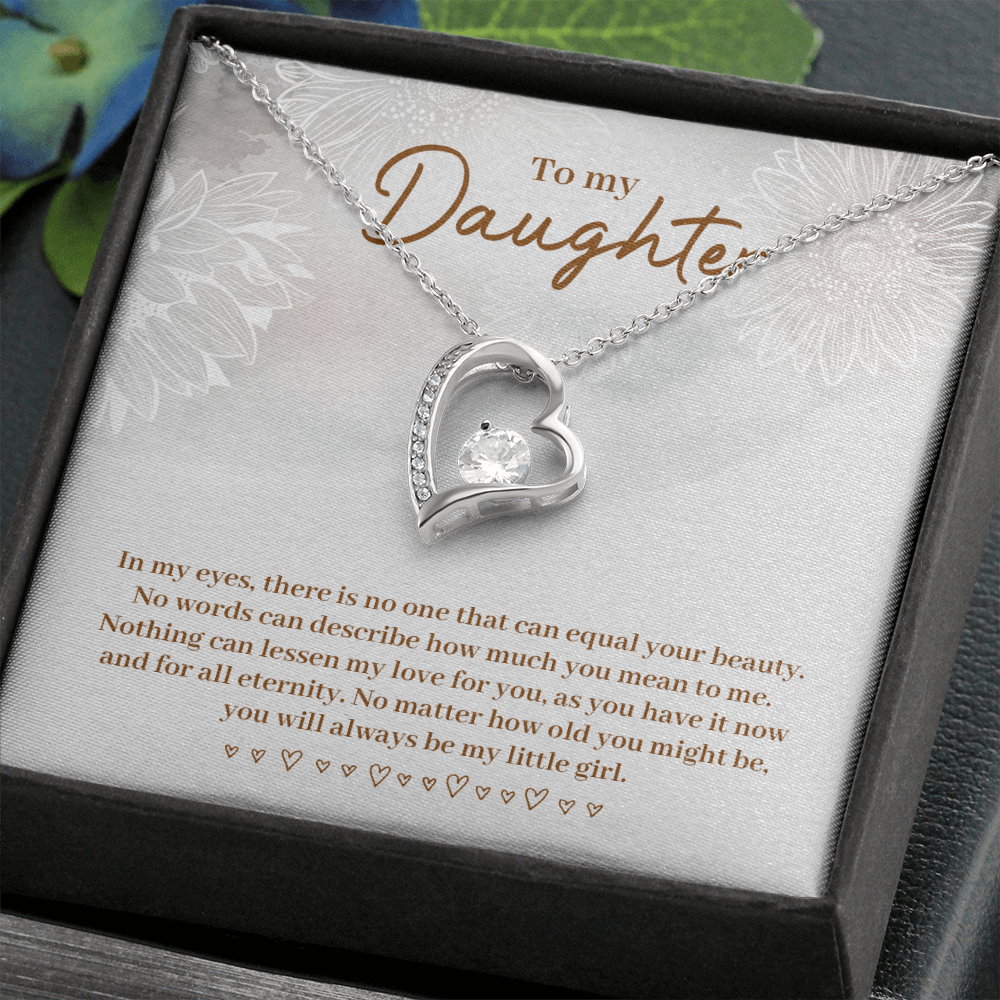 To My Daughter In My Eyes There is No One Simple Forever Necklace w Message Card-Express Your Love Gifts