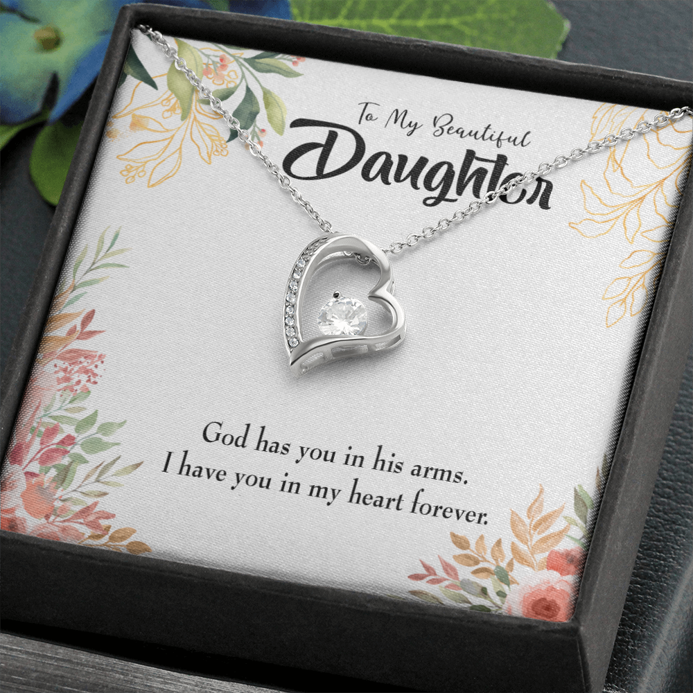 To My Daughter In my Heart Forever Forever Necklace w Message Card-Express Your Love Gifts