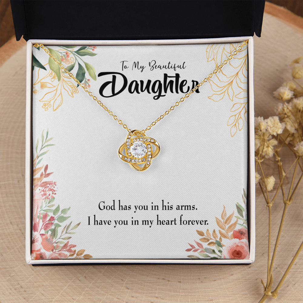 To My Daughter In my Heart Forever Infinity Knot Necklace Message Card-Express Your Love Gifts