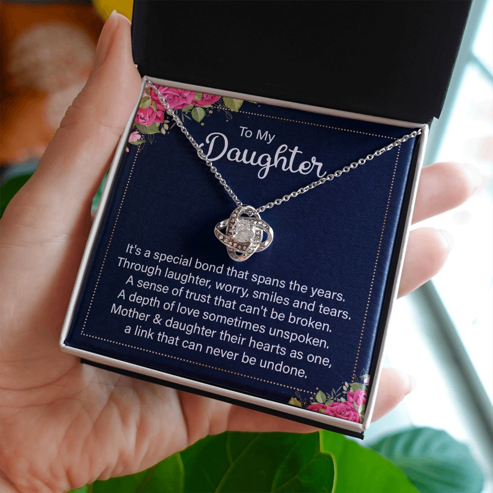 To My Daughter It's a Special Bond Infinity Knot Necklace Message Card-Express Your Love Gifts
