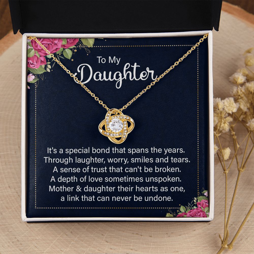 To My Daughter It's a Special Bond Infinity Knot Necklace Message Card-Express Your Love Gifts