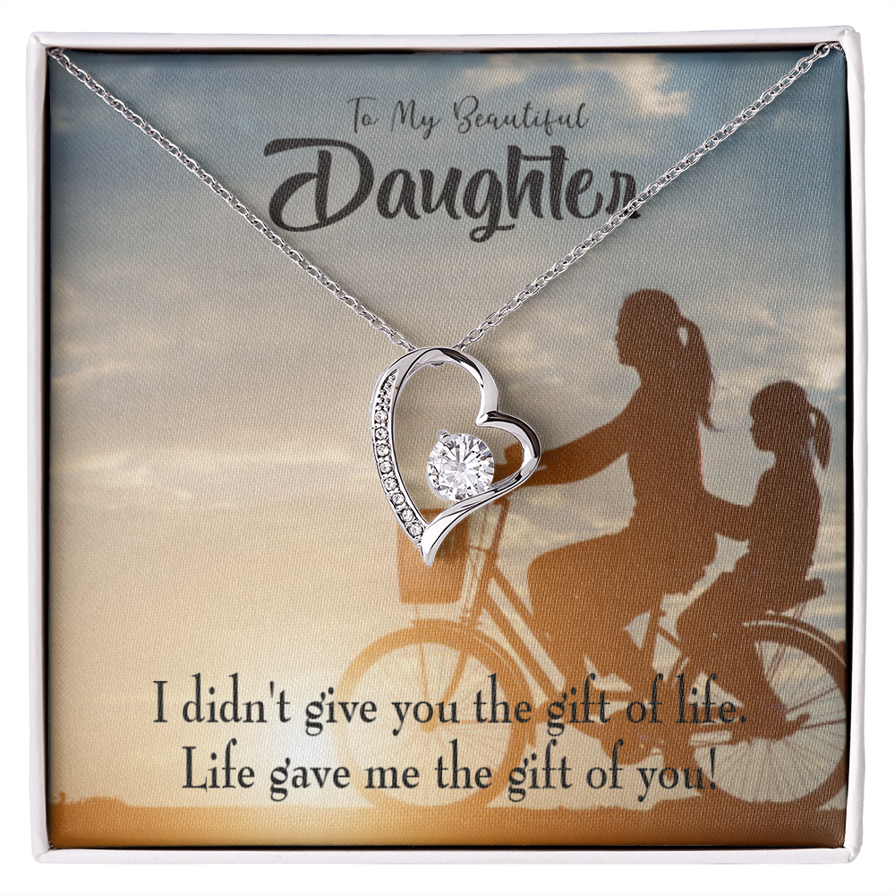 To My Daughter Life Gave Me You From Mom Forever Necklace w Message Card-Express Your Love Gifts